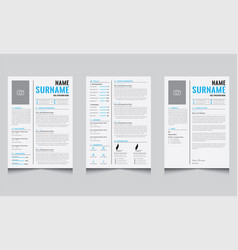 Resume And Cover Letter Layout Set Template Accen