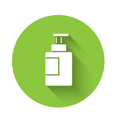 White Hand Sanitizer Bottle Icon Isolated