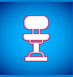 White Office Chair Icon Isolated On Blue