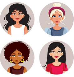 Women Faces Avatar Selt Collection Cartoon