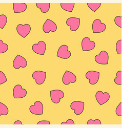 Colourful Seamless Pattern With Pink Hearts