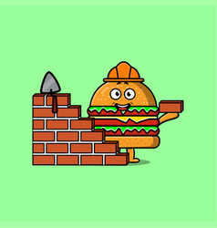 Cute Cartoon Burger As Mason Character