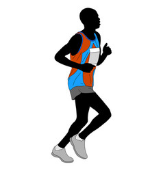 Marathon Runner In Color Sportswear