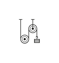 Rope And Pulley System Icon Pulley Weight Icon