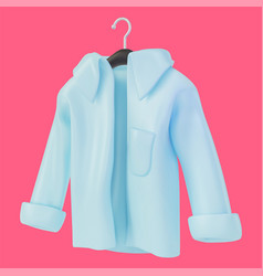 3d Light Blue Shirt On A Hanger Cartoon Design