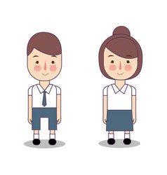 Boy And Girl Cute Character Senior High School