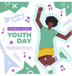 Flat International Youth Day Posts Set