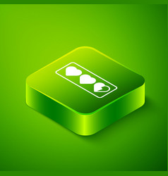 Isometric Game Life Bar Icon Isolated On Green