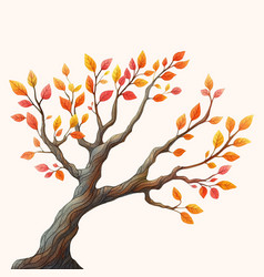 Watercolor Yellow And Orange Autumn Tree