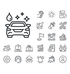 Car Wash Line Icon Clean Auto Sign Salaryman