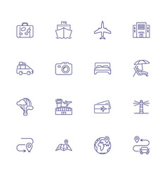 Tour Icons Set Of Line