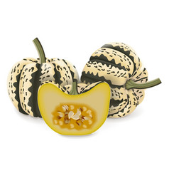 Whole And Half Of Sweet Dumpling Squash