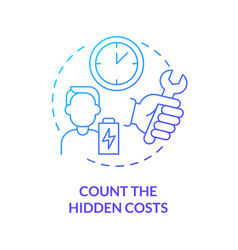 Count Hidden Costs Blue Gradient Concept Icon