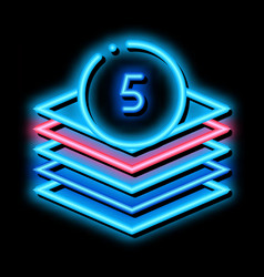 Five Layers Neon Glow Icon