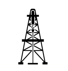 Oil Rig Icon With Detailed Flame Logo