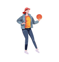 Athletic Woman Playing With A Ball