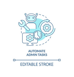 Automate Admin Tasks Turquoise Concept Icon