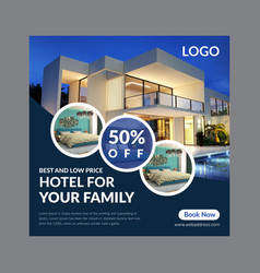 Hotel Booking Social Media Post Design Template