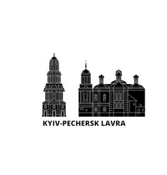 Ukraine Kyiv Pechersk Lavra Flat Travel Skyline