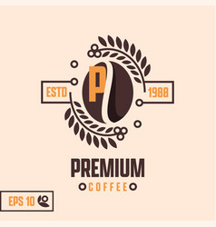 Alphabet P Coffee Logo