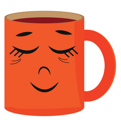 Confused Orange Mug On A White Background