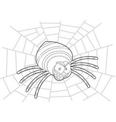 Outlined Angry Halloween Spider