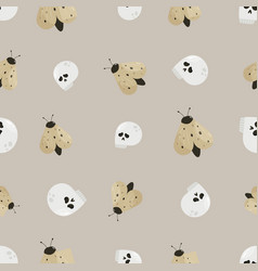 Seamless Pattern With Moth And Skull Halloween