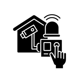 Home Alarm System Black Glyph Icon