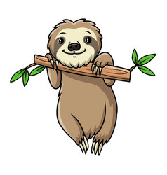 Cute Sloth Playing On A Branch