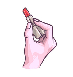 Female Hand Holding Lipstick