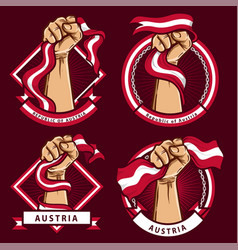 Fist Hands With Austria Flag