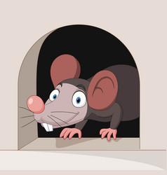 Cartoon Funny Mouse In The Hole