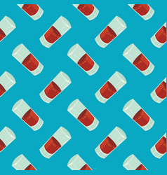 Coca Cola In Glass Seamless Pattern On A Light