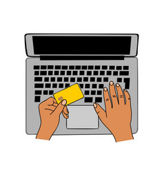 Online Payment With Laptop And Bank Card