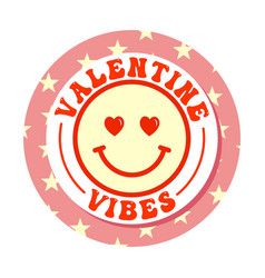 Valentine Vibes Round Valentine Day Sticker Heart