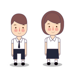 Boy And Girl Cute Character Senior High School