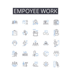 Empoyee Work Line Icons Collection Staff Duties