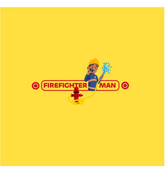 Firefighter Man Mascot Logo