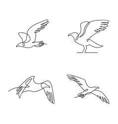 Seagull Single Line Icon Design