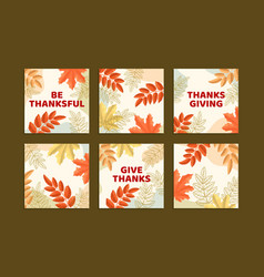 Various Leaves Hand Drawn Thanksgiving Instagram