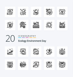 20 Ecology Line Icon Pack Like Plant Leaf Green