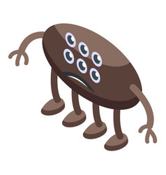 Brown Monster Alien Icon Isometric Troll