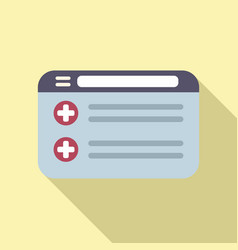 Web Patient Card Icon Flat Record Doctor