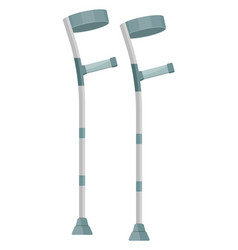 Grey Walking Crutches On A White Background