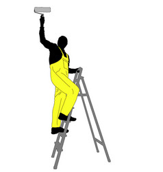 Man Painting A Ceiling Silhouette