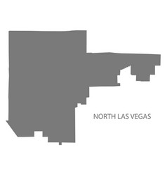 North Las Vegas Nevada City Map Grey Silhouette