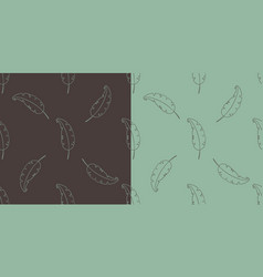 Outline Pattern Of Banana Palm Leaf Or Feather