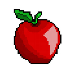 Pixel Art Fruit Apple Isolated