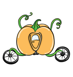 Pumpkin Carriage On White Background