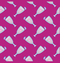 Fancy Cocktail Seamless Pattern On A Bright Pink